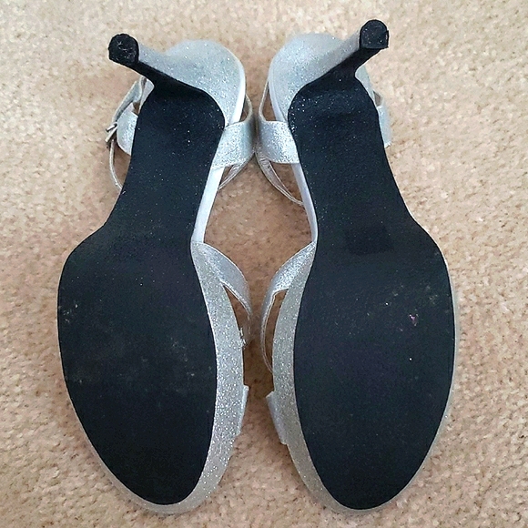 Call It Spring "Lupien" Silver Sparkle Heels - Picture 3 of 9